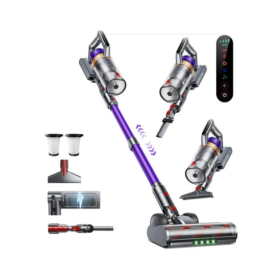 Cordless Vacuum Cleaner, 650W 55KPA 70 Mins Vacuum Cleaners for Home, Cordless Stick Vacuum with Powerful Suction, Wall Mount Charging Dock, Rechargeable Vacuum for Pet Hair/Carpet/Hardwood Floors