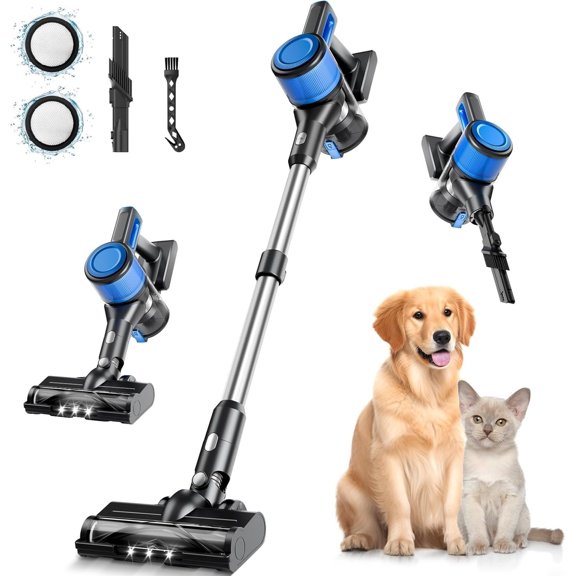 Cordless Vacuum Cleaner for , 8-in-1 Lightweight Stick Vacuum with 45Mins Runtime,  Suction, Anti-Tangle, Rechargeable Cordless Vacuum for Hardwood Floor Carpet , N502