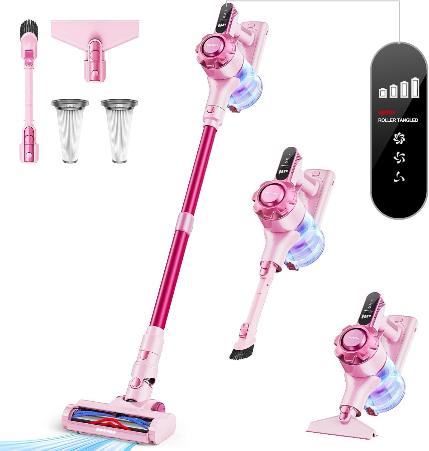 Cordless Vacuum Cleaner, 8-in-1 Lightweight Stick Vacuum with 45mins ...