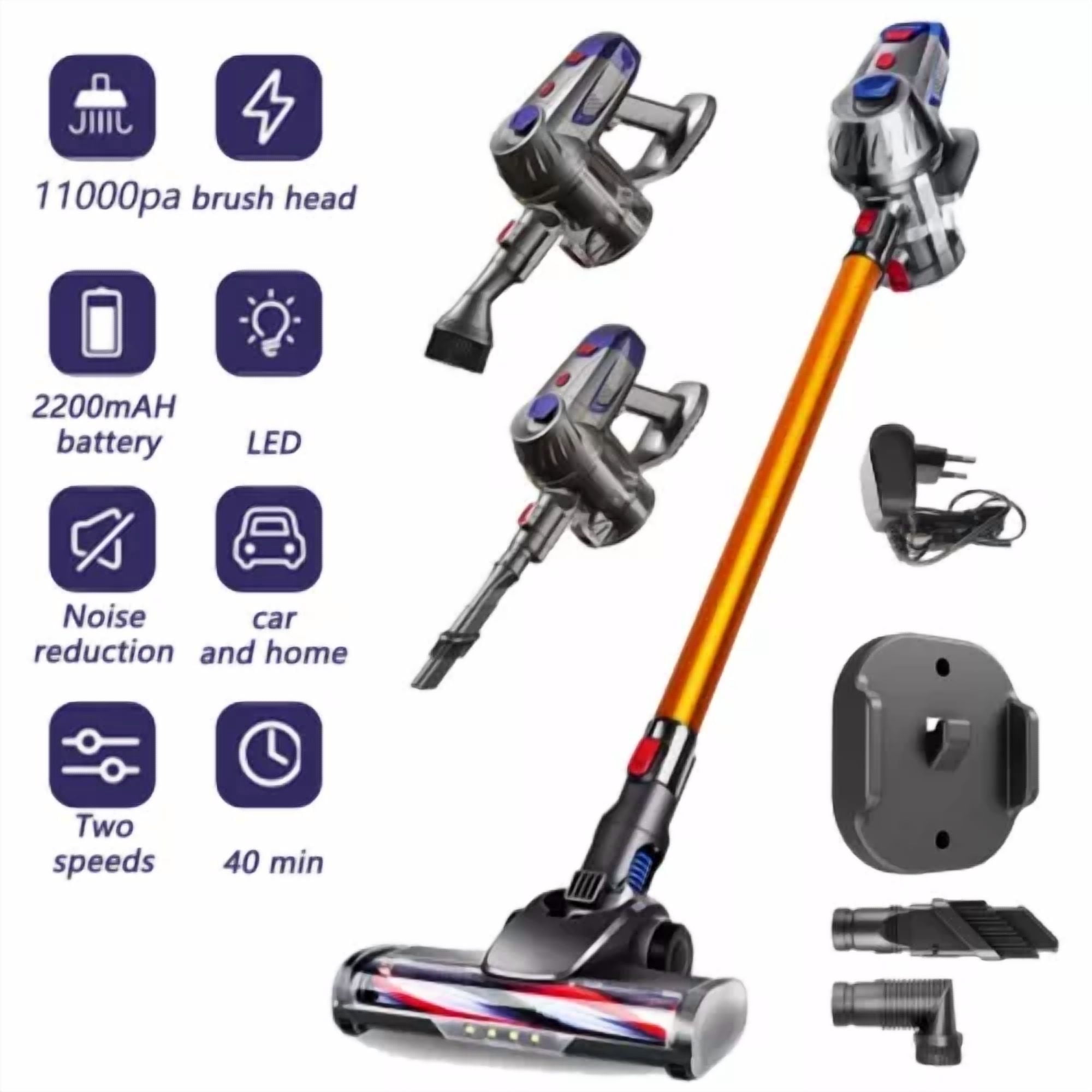 Cordless Vacuum Cleaner, 80,000 RPM Motor and Power Filtration, Stick ...