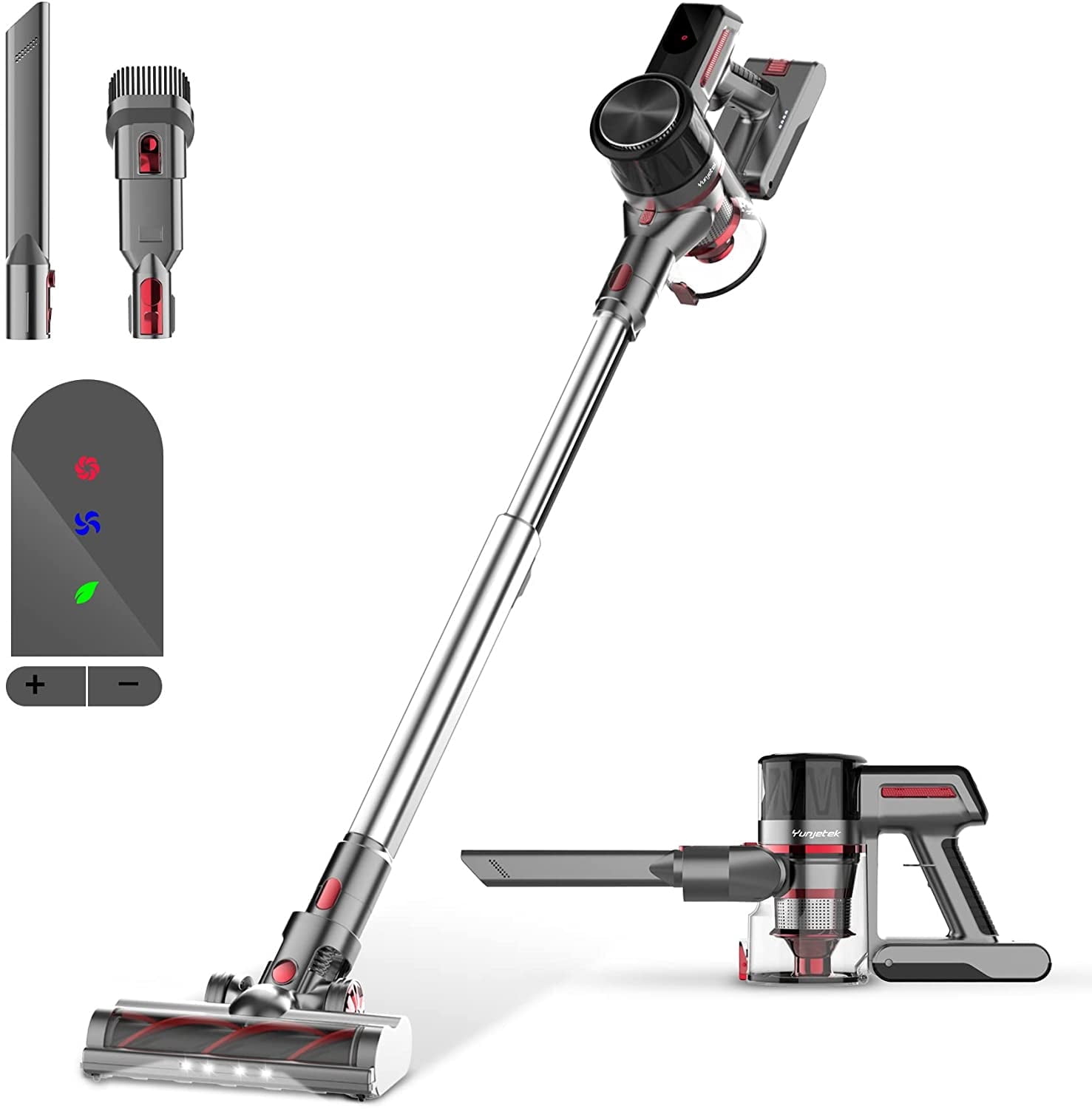 Cordless Vacuum Cleaner, Brushless Motor with 26Kpa Powerful Suction Stick Vacuum, Up to 45Mins Max Runtime Detachable Battery