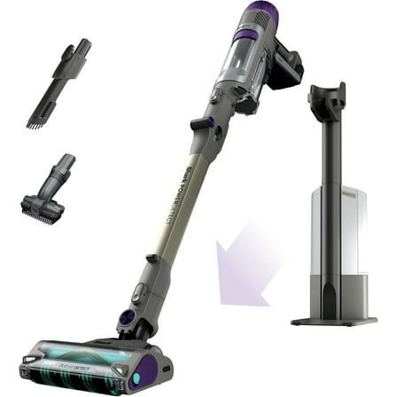 Pre-Owned Shark Cordless Vacuum Cleaner with HEPA Filter, PowerDetect Clean & Empty, Powerful Suction, Auto-Empty System, Pet Hair Pickup, Carpets & Hardfloor, Dark Gray, IP3251