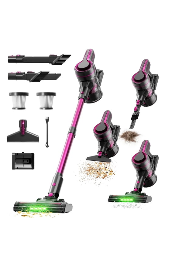 Cordless Vacuum Cleaner for Home, 40000Pa Powerful Suction 600W Stick Vacuum, 70Min Runtime, Anti-Tangle, Lightweight Handheld Vacuum for Pet Hair Carpet Hardwood Floors