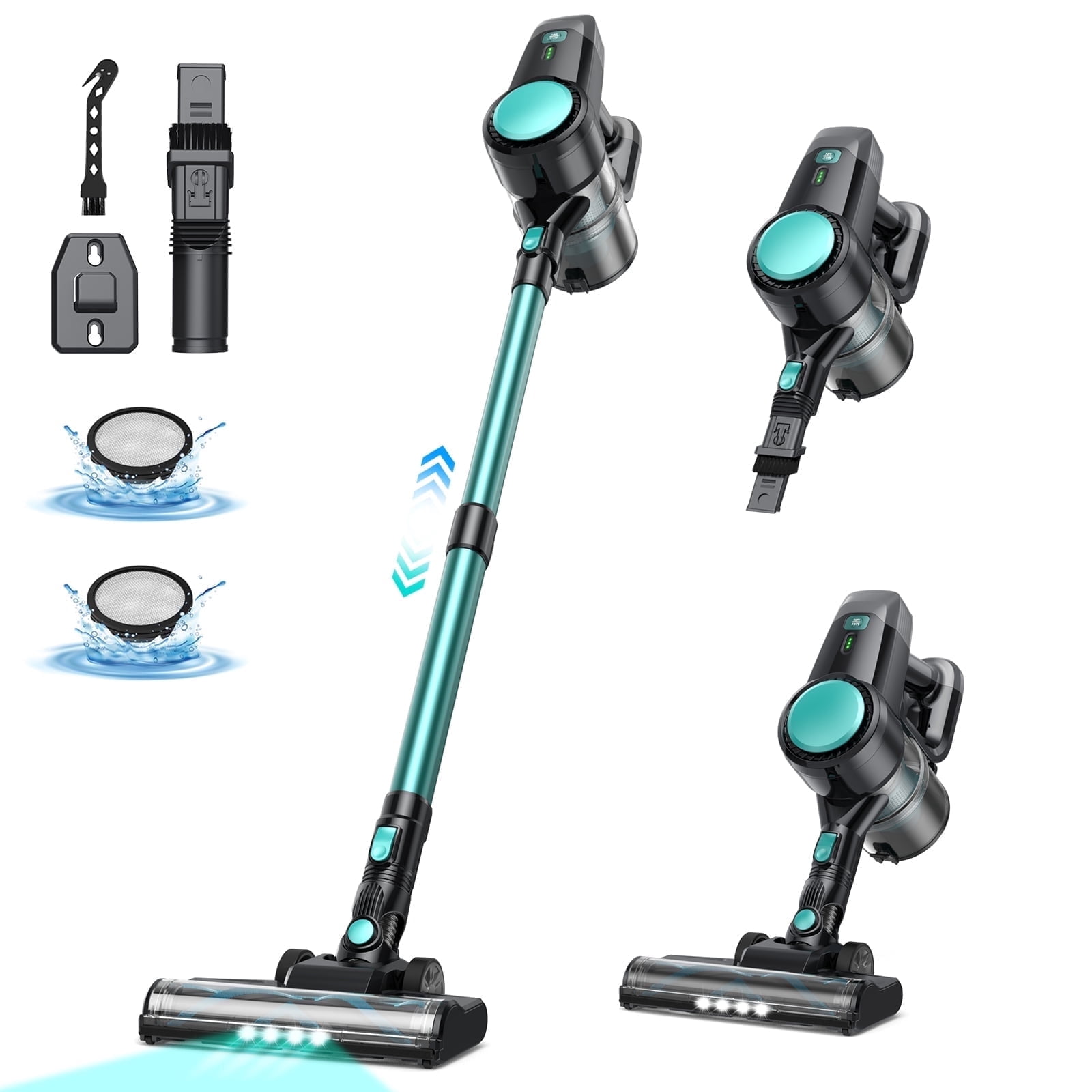 YOMA Cordless Vacuum Cleaner, Ultra-Lightweight Stick Vacuum, 6 in 1 Powerful Handheld Vacuum for Home Hard Floor Carpet Pet Hair