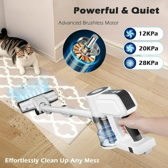 B8 Cordless Vacuum Cleaner - 28000Pa Strong Suction, 3 Modes, Lightweight Handheld for Home, Hard Floor, Carpet