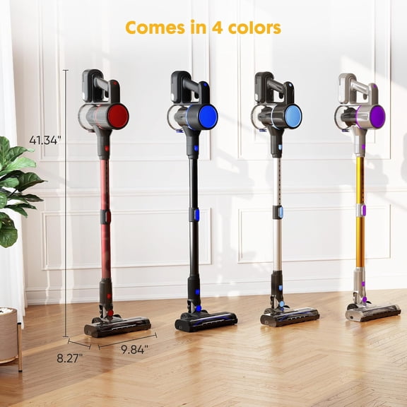 Cordless Vacuum Cleaner with LED Touch Screen, Self-Standing Stick Vacuum for Pet Hair Hard Floor Carpet
