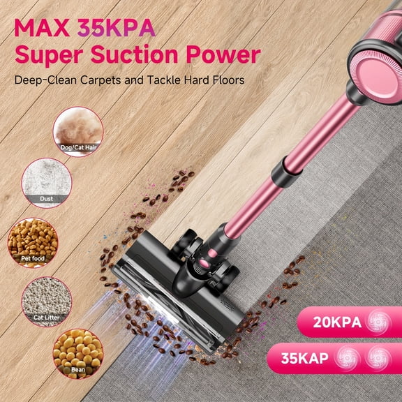 Cordless Vacuum Cleaners For Home - Lightweight, 35Kpa Stick Vacuum 8 In 1 Rechargeable Handheld Vacum, Up To 45Mins, Wall Mount With Anti-Tangle Brush For Carpet, Hard Floor