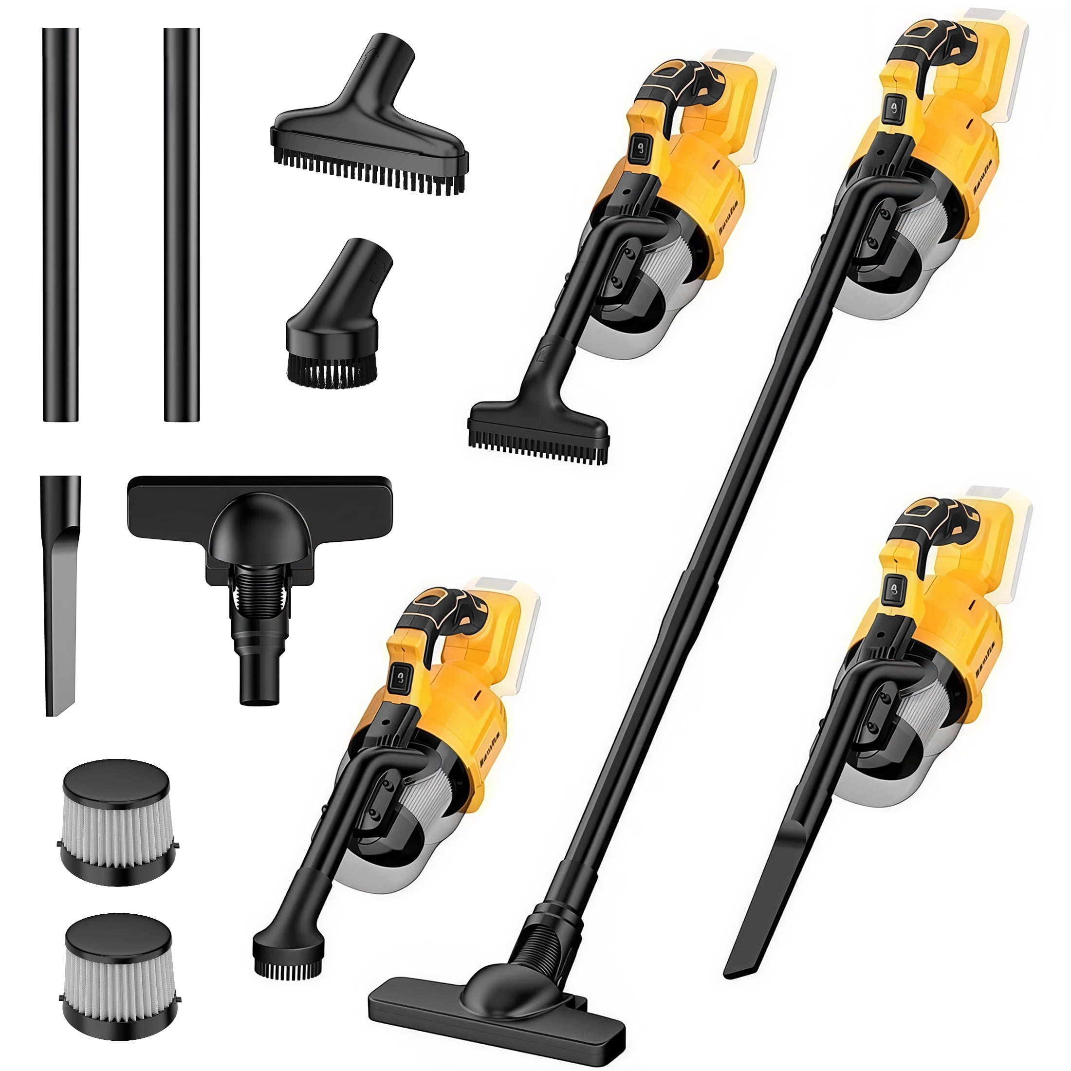 Cordless Vacuum Cleaner for Dewalt 20V Battery, 5 in 1 Lightweight Handheld Vacuum Cleaner with 500W Motor, 46 CFM Portable Hand Vacuum with HEPA Filter & LED Light for Floor, Car, Carpet(No Battery)
