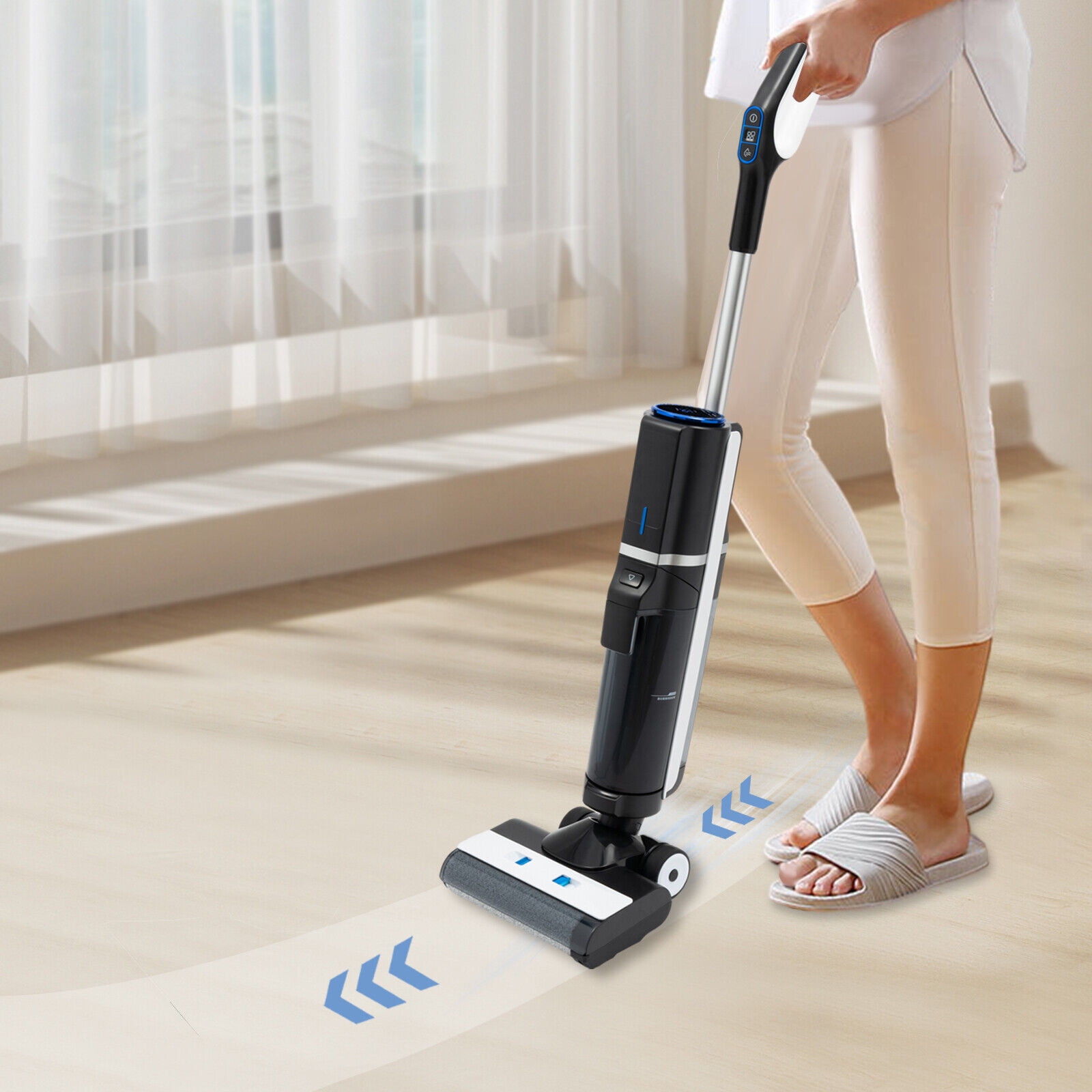 Cordless Vacuum Mop Hardwood Floor Electric Cleaning Machine Wet/Dry