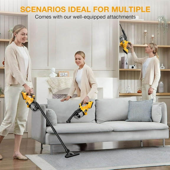 Cordless Vacuum for Dewalt 20V Battery - Powerful Handheld Cleaner with Washable HEPA Filter, Ideal for Car, Carpets, and Furniture