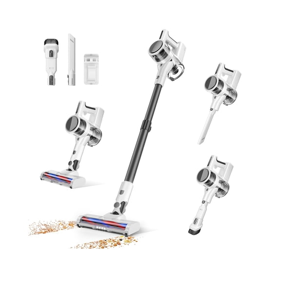 Cordless Vacuums, 80,000PRM Powerful Motor Vacuum Cleaner and 2200mAH Rechargeable Battery up to 35 Mins Worktime, 2 Adjustable Modes, Detachable Parts, Wireless Stick Vacuum (Onion White)