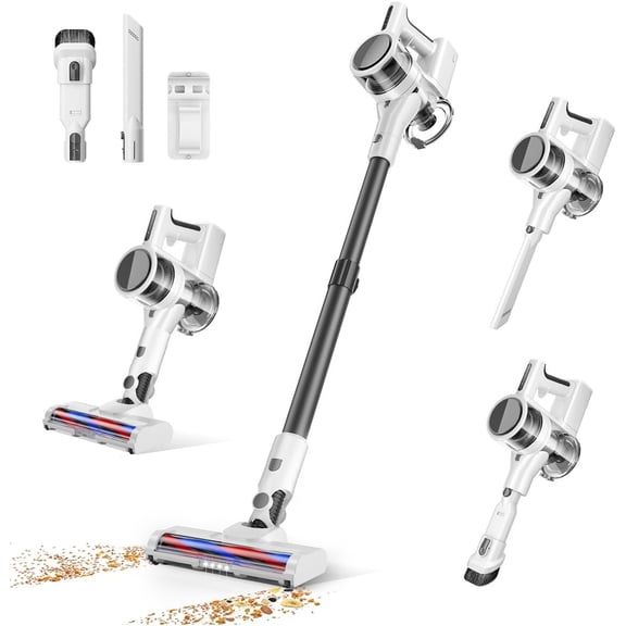 Cordless Vacuums, 80,000PRM   Vacuum Cleaner and 2200mAH Rechargeable  up to 35 Mins Worktime, 2 Adjustable Modes, Detachable ,  Stick Vacuum (Onion White)