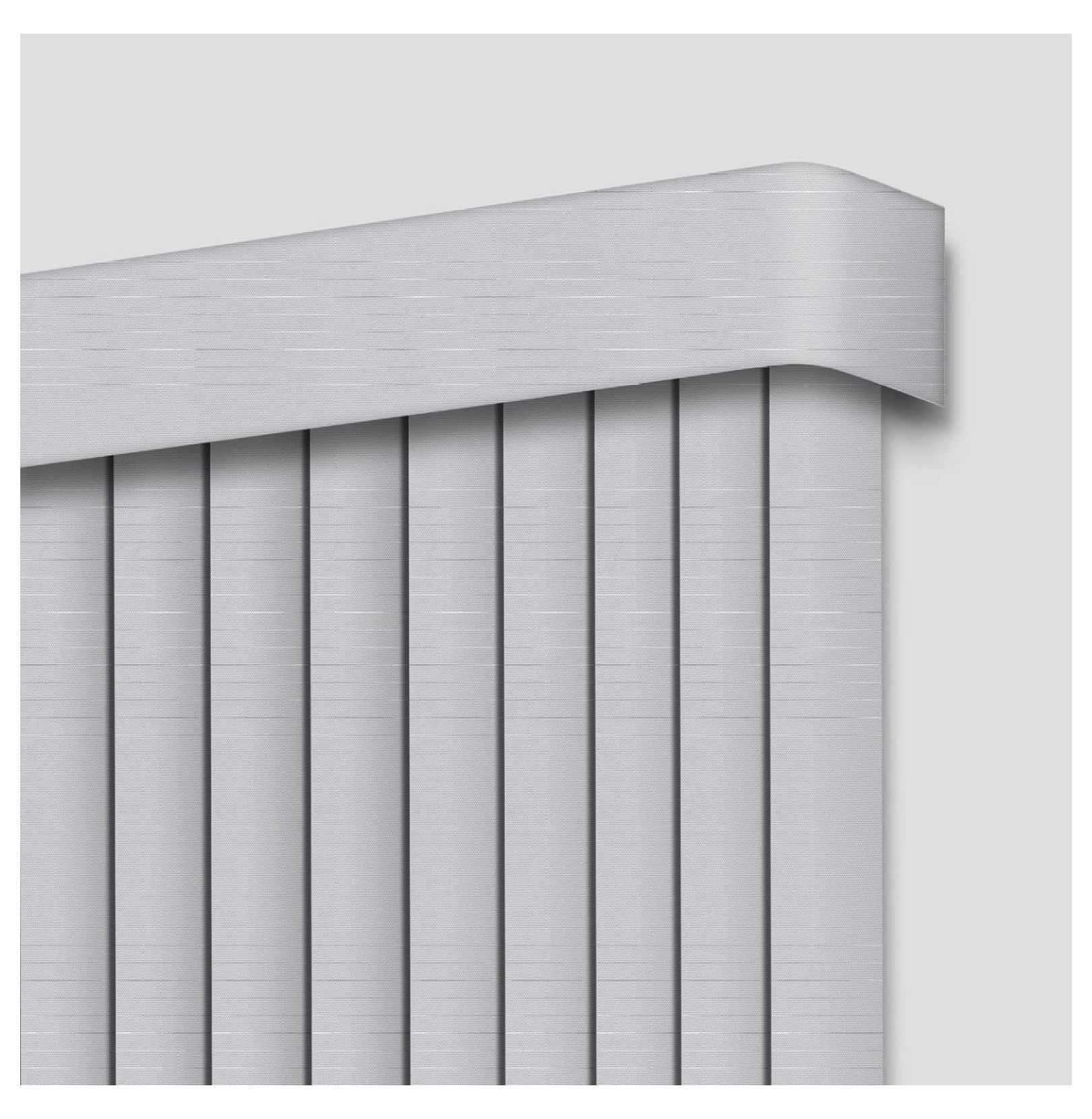 Cordless Vertical Blinds Window Blind, Light Grey Blackout Fabric