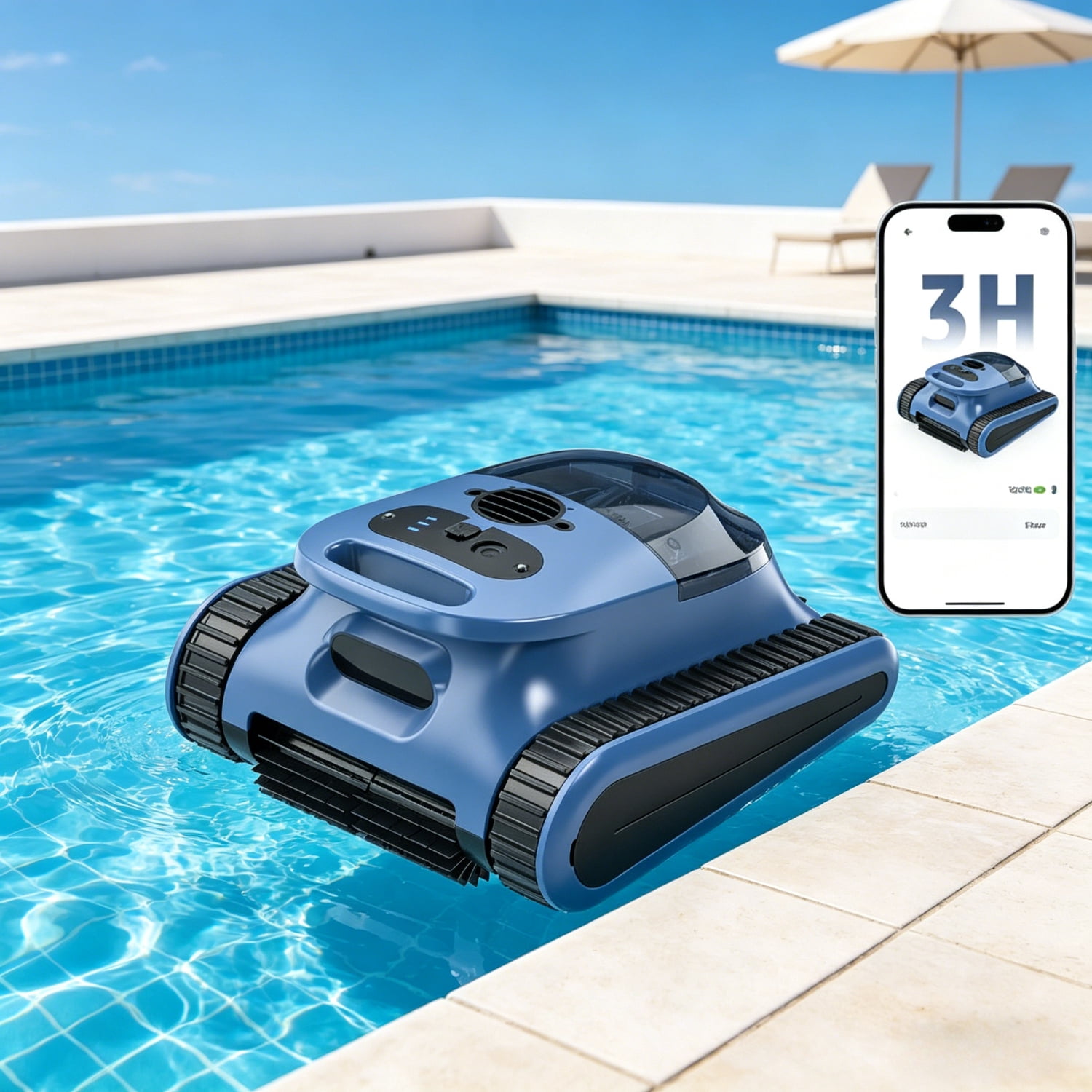 Cordless Wall Climbing Robotic Pool Cleaner, 2026 Upgrade Wireless Automatic Pool Vacuum with Long Lasting Replaceable Battery, Smart Path Cleaning for Inground Pools Up to 2150 Sq.ft