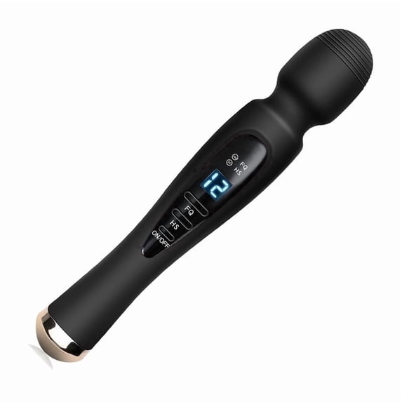 Cordless Wand Massager – Powerful Hand Held Back Massager Stick with 12 Vibration Modes, Rechargeable Personal Massager for Deep Relaxation & Full Body Comfort at Home or Travel, Black