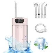 Cordless Water Flosser, MICHPONG Portable Oral Irrigator Rechargeable for Gums Teeth Braces, Pink