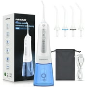 Cordless Water Flosser for Teeth, INSMART Water Picks for Dental Hygiene,Portable Rechargeable Teeth Cleaner with DIY Mode RGB Light, 4 Jet Tips IPX7 Waterproof Dental Oral Irrigator