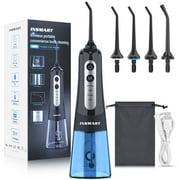 Cordless Water Flosser for Teeth, INSMART,Portable Rechargeable Teeth Cleaner with DIY Mode RGB Light, 4 Jet Tips IPX7 Waterproof Dental Oral Irrigator
