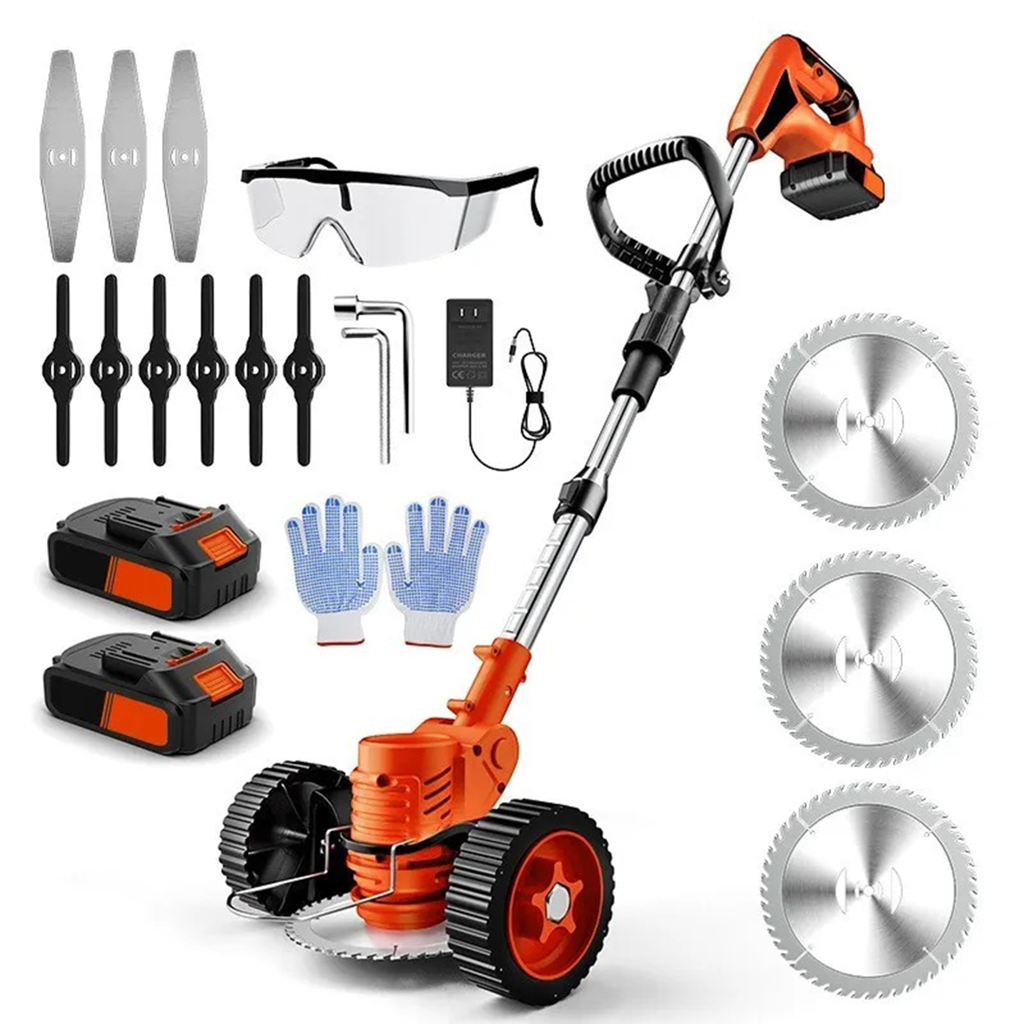 Cordless Electric Weed Trimmer / Brush Cutter – 21V 4.0Ah Battery, 6" Cut – 2025 Model