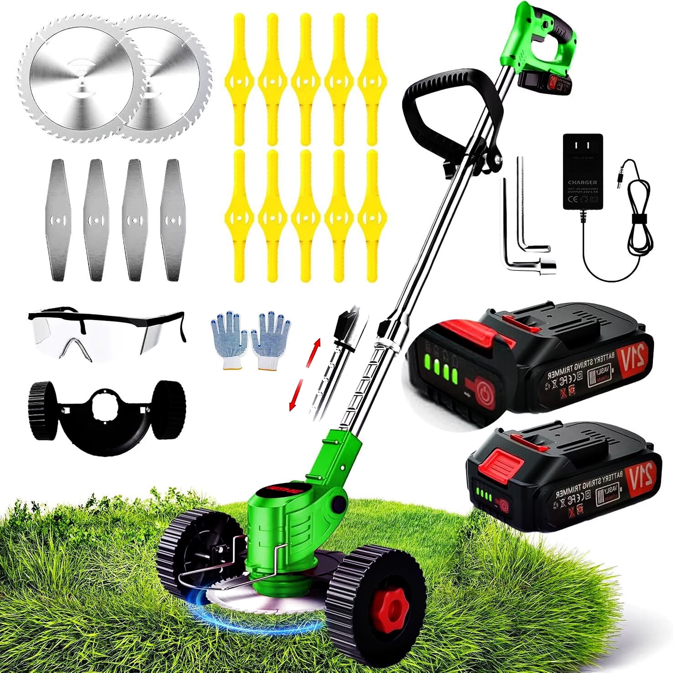 Cordless Weed Eaters,Electric Grass Trimmer,21V 4.0Ah Battery,3-in-1 ...