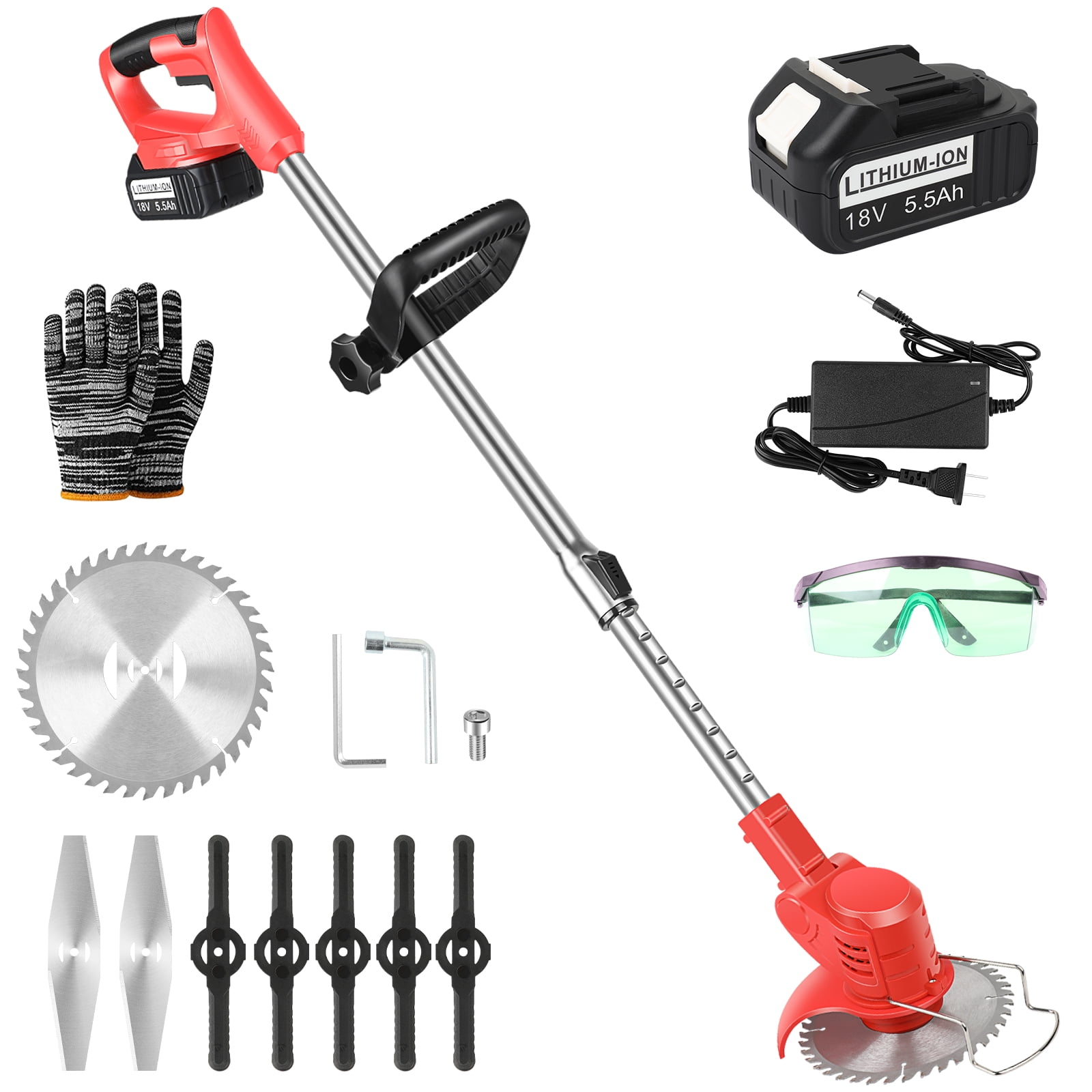 Cordless Weed Electric String Trimmer, Lawn Grass Edger Tool Brush ...