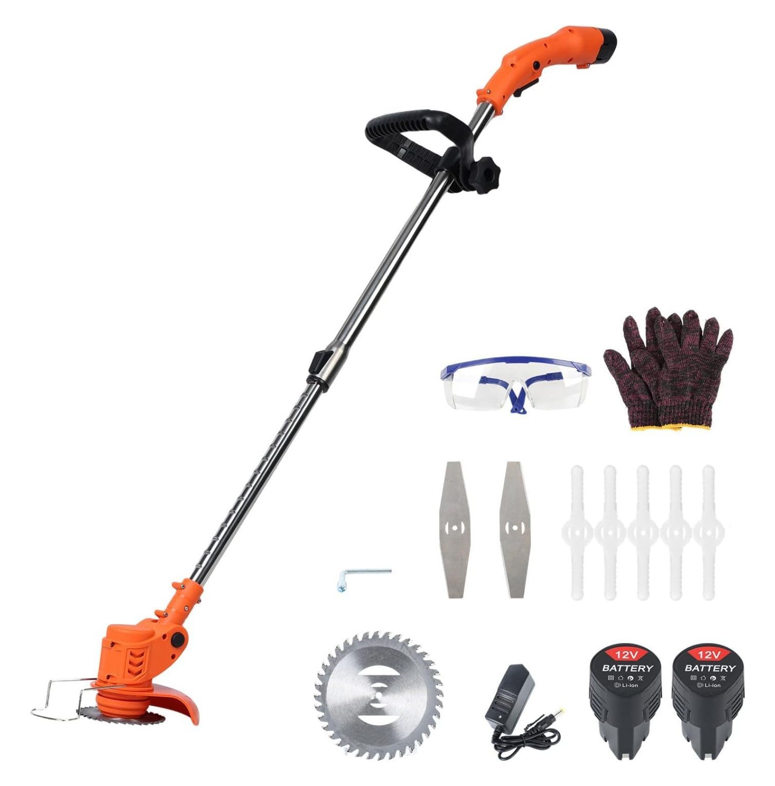 Cordless Weed Wacker 12V 18000RPM 450W Electric Grass Eater for Lawn