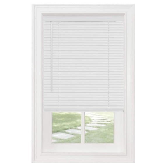 Cordless Window Blinds, Privacy & Light Filtering 1" Slats Vinyl Mini Blind, Anti-UV Window Treatment, Fits Windows 18" - 72", White, 31" (Width) x 72" (Length)