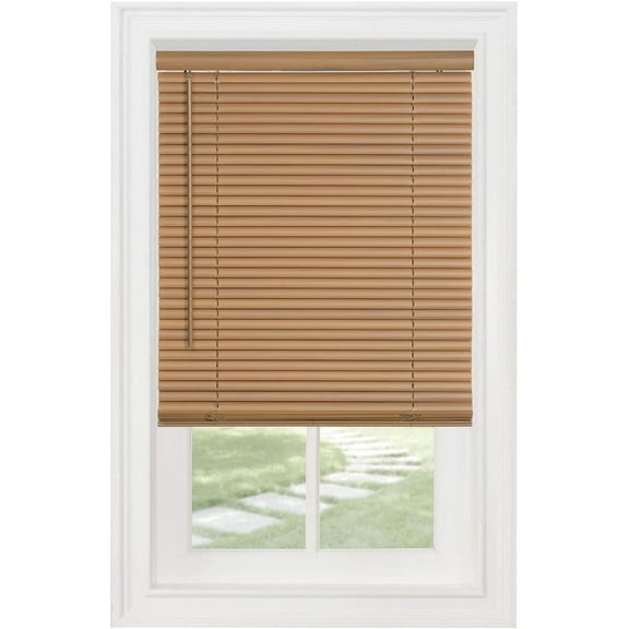 Cordless Window Minds Mini Blinds 1" Slats Woodtone Vinyl Blind- 72" (L) x 29" (W)