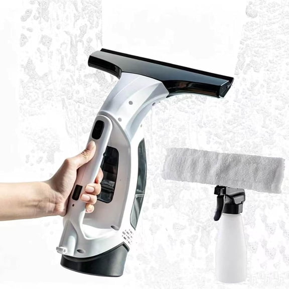 Cordless Window Vacuum Squeegee with 150ml Detachable Water Tank, Electric Window Cleaner Handheld Glass Cleaning Tool with Strong Suction for for Mirror, Shower Wall, Tile, Car Glass