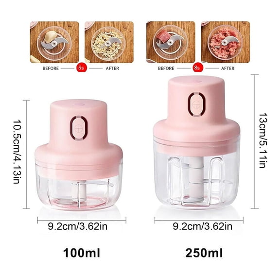 Cordless Wireless Food Chopper, Rechargeable Mini Electric Mincer Processor For Meat Garlic Carrot, Portable Small Kitchen Cutter, 100ml Capacity