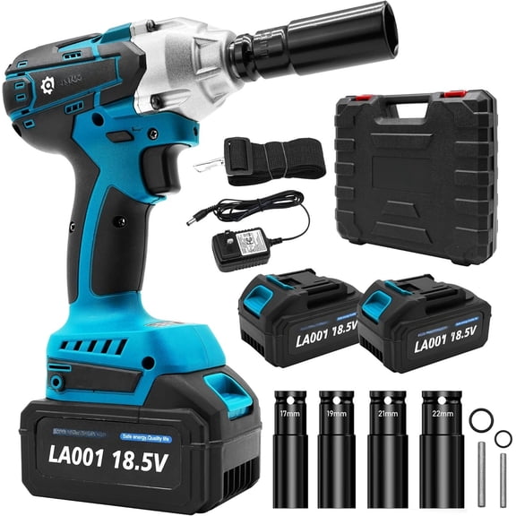 Cordless Wrench,369 ft-lbs Brushless 1/2 inch Torque Speed High Torque Power Tool with 2x 4.0Ah Charger 4 Sockets Electric Wrench for Tire Removal Rusted Bolt