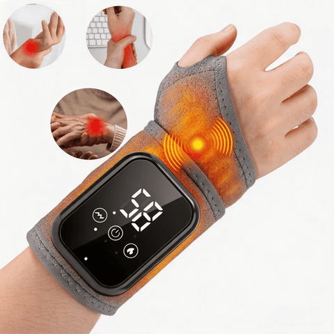 Cordless Wrist Heating Pad Wrap, Heated Wrist Brace with Heating & 3 Vibration Modes, Portable Hand Wrap Brace for Left & Right to Keep Wrist Warmers Carpal Tunnel Relief Hand Massager