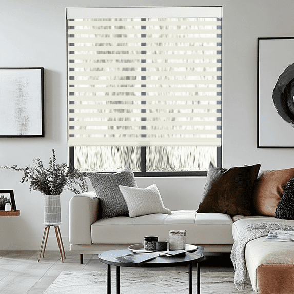 Cordless Zebra Blinds by AOSKY – Light Control, Privacy Made Simple & Safe!Bring Comfort and Style to Your Home with AOSKY Zebra Blinds.25" W x 72" H, Beige