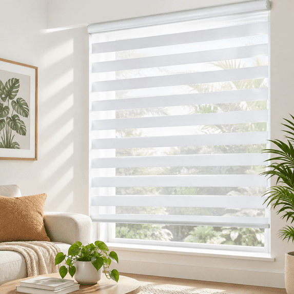 Cordless Zebra Blinds For Windows Dual Layer (15