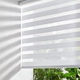 thumbnail image 1 of Cordless Zebra Blinds for Indoor Windows, Free-Stop Zebra Blinds Cordless, Light Filtering Sheer Shades Dual Layer for Day and Night, Zebra Roller Shades for Home (36.5" W X 47" H, White), 1 of 7
