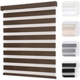 thumbnail image 1 of Cordless Zebra Blinds for Windows, Dual Layer Light Control Window Blinds with Light-Proof Aluminum Cover, Free-Stop Roller Shades for Home & Office (Coffee,42" W x 75" H), 1 of 9