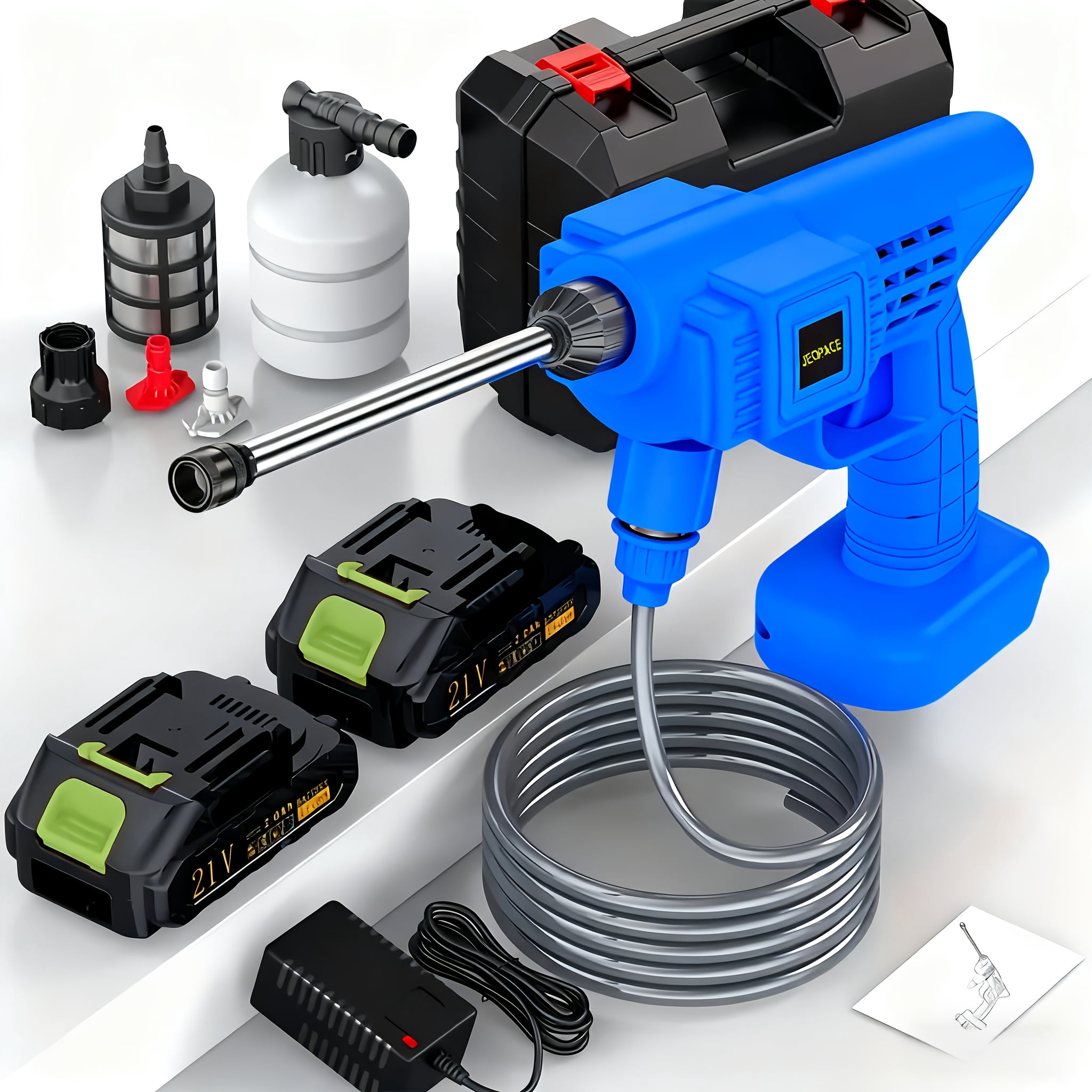 Cordless pressure washer portable car and garden power washer with battery quick connect hose