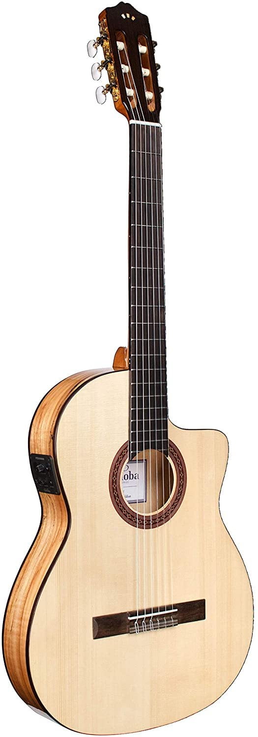 Cordoba C5-CET Limited Spalted Maple Thin Body Cutaway Classical Acoustic-Electric Nylon String Guitar, Iberia Series