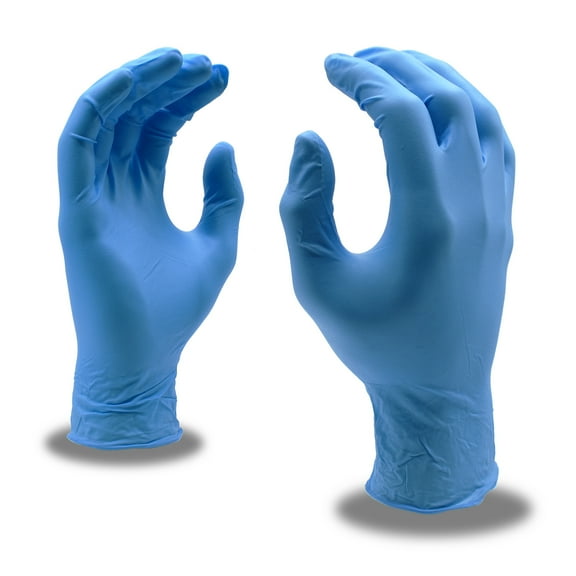 Nitri-corĀ® Silver Nitrile Gloves, Industrial Grade, Powder Free, 4 mil, Blue, Size SML, Box of 100 (4095S)