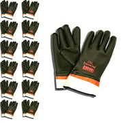 12-Pack of Cordova 5300J Oil Demon Black/Orange Double Dipped PVC Work Gloves, Sandy Finish, Jersey Lined, Safety Cuff, Large