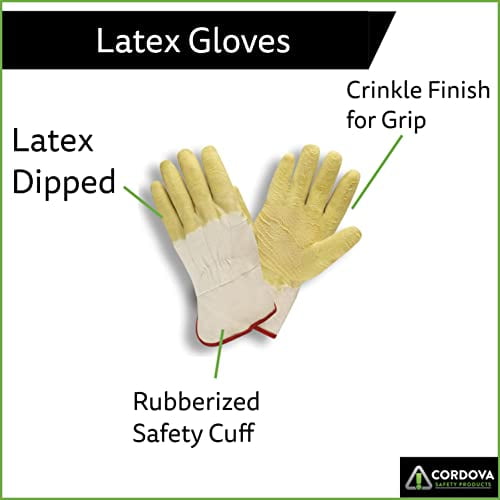 Cordova 5610 Economy Rubber Dipped Gloves, Canvas Lined, Crinkle