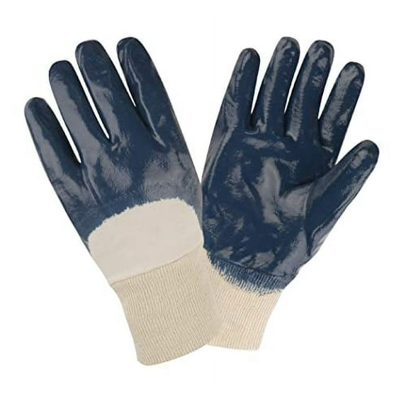 Cordova 6880XL Standard Dipped Nitrile Gloves, Palm Coated, Interlock Lined, Knit Wrist, X-Large, 12-Pack