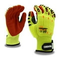 thumbnail image 1 of Cordova 7749XL Commander Impact 13-Gauge Gloves, Hi-Vis HPPE/Glass/Steel Shell, Soft TPR Protectors, Red Sandy Nitrile Coating, Hook & Loop Closure, Cut Level A7, Impact Level 1, X-Large, 1 of 1