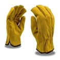 thumbnail image 1 of 12-Pack of Cordova 7910XXL Standard Split Leather Driver Work Gloves, Shirred Elastic Back, Keystone Thumb, Russet, Red Fleece Lined, 2X-Large, 1 of 2