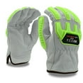 thumbnail image 1 of Cordova 8506S Caliber-GT Grain Goatskin Driver Gloves, HPPE/Steel Fabric Lined, Keystone Thumb, Lime TPR Protectors, ANSI Cut Level A5, ANSI Impact Level 1, Small, 1 of 3