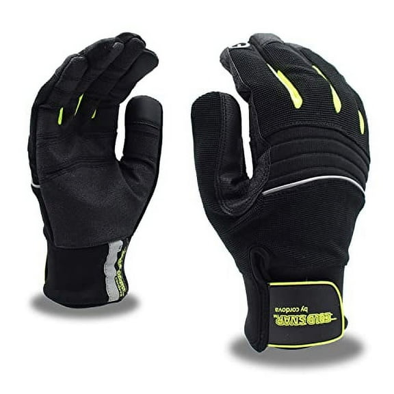 Cordova 99854 All Purpose Hi-Vis Cold Snap Gloves with Touchscreen Fingertips, X-Large, Black (99854)
