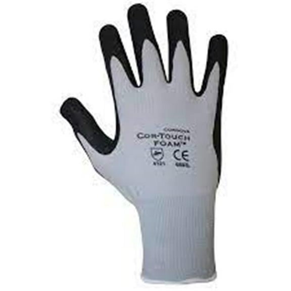 Cordova Consumer Products 13-gauge Gray Nylon Shell, Black Foam Nitrile Palm Coating Cor-touch Glove - Medium