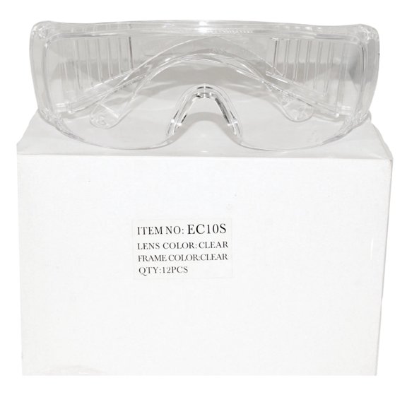 Cordova EC10S Slammer Safety Glasses - Clear Uncoated Lens - Vented Clear Frame - 12-Pack