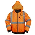 thumbnail image 1 of Cordova J220-5XL Reptyle Type R, Class III, Orange Bomber Jacket, PU Coated Polyester Shell, Attached Quilted Lining, Concealed/Attached Hood, 5X-Large, 1 of 3