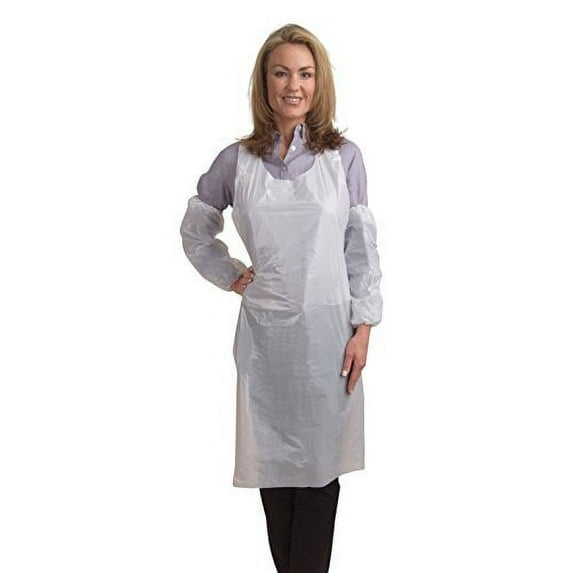 Cordova PA2A 2 MIL White Polyethylene Apron, Embossed, 28" X 46", 500-Pack